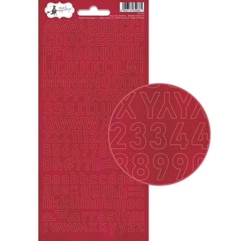 Alphabet sticker sheet Rosy Cosy Christmas 01, 10,5 x 23cm