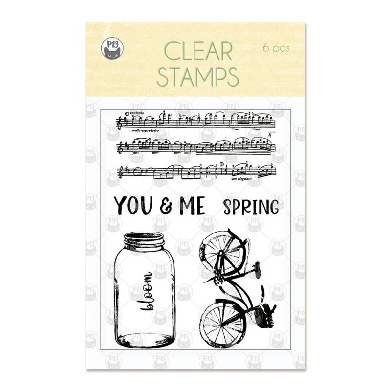 Clear stamp set The Four Seasons - Spring 01 A7, 6 pcs.
