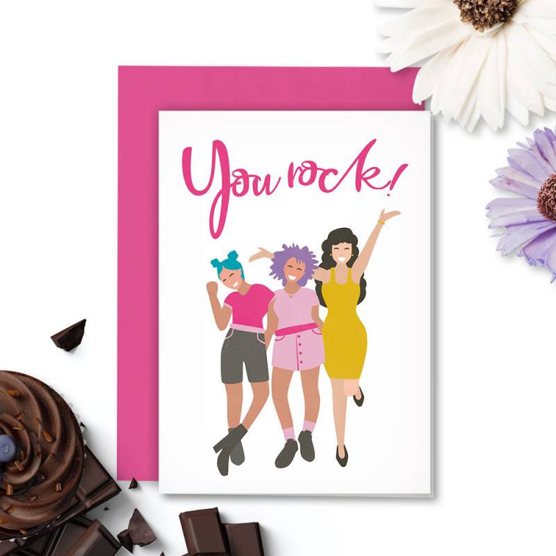 Greeting card with envelope Girl Gang 01, A6