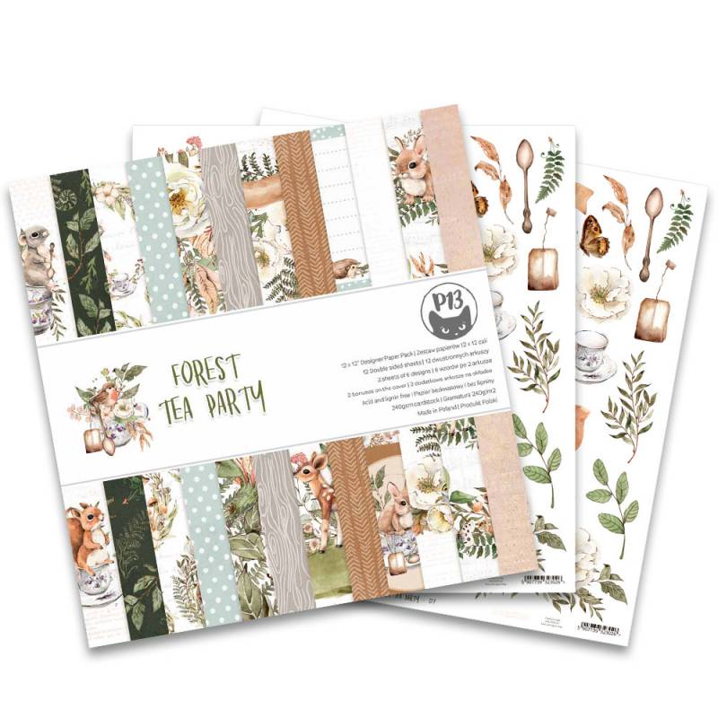 Paper pad Forest tea party, 12x12"