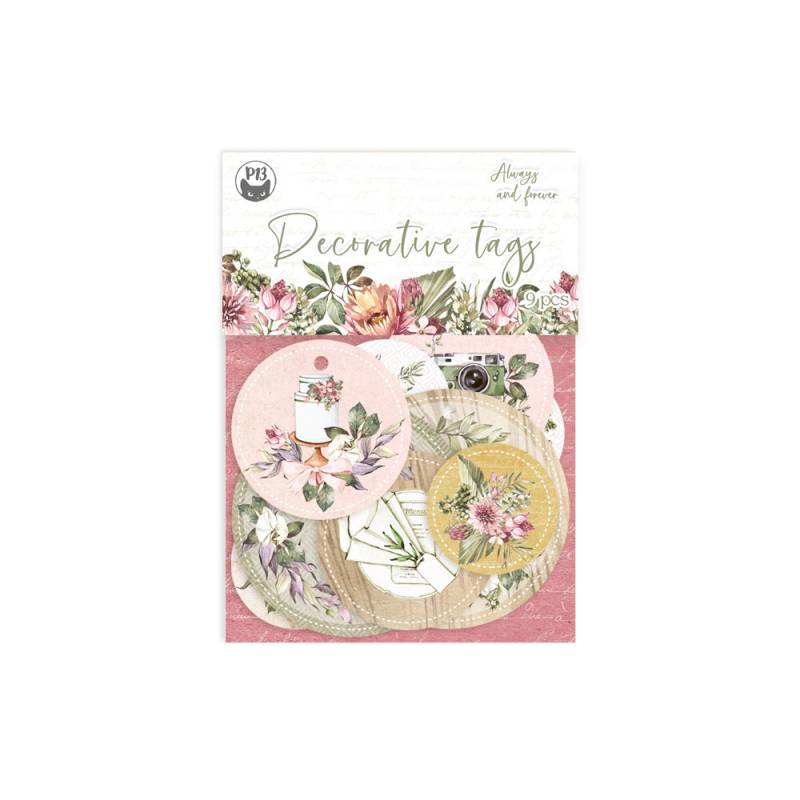 Decorative tags Always and forever 01, 9pcs