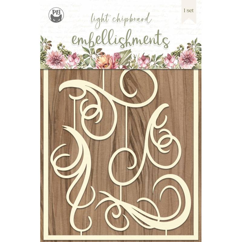 Light chipboard embellishments Always and forever 01, 4x6", 5pcs