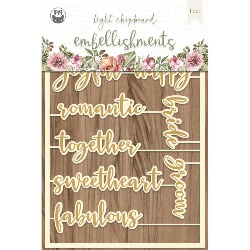 Light chipboard embellishments Always and forever 06, 4x6", 10szt.