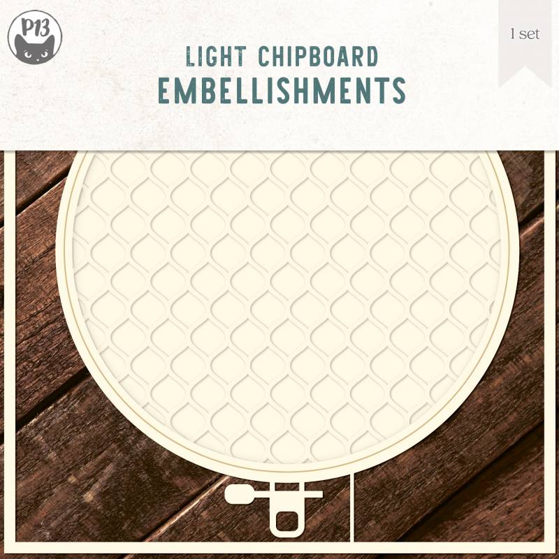 Light chipboard deco base Embroidery Hoop 01, 6x6"
