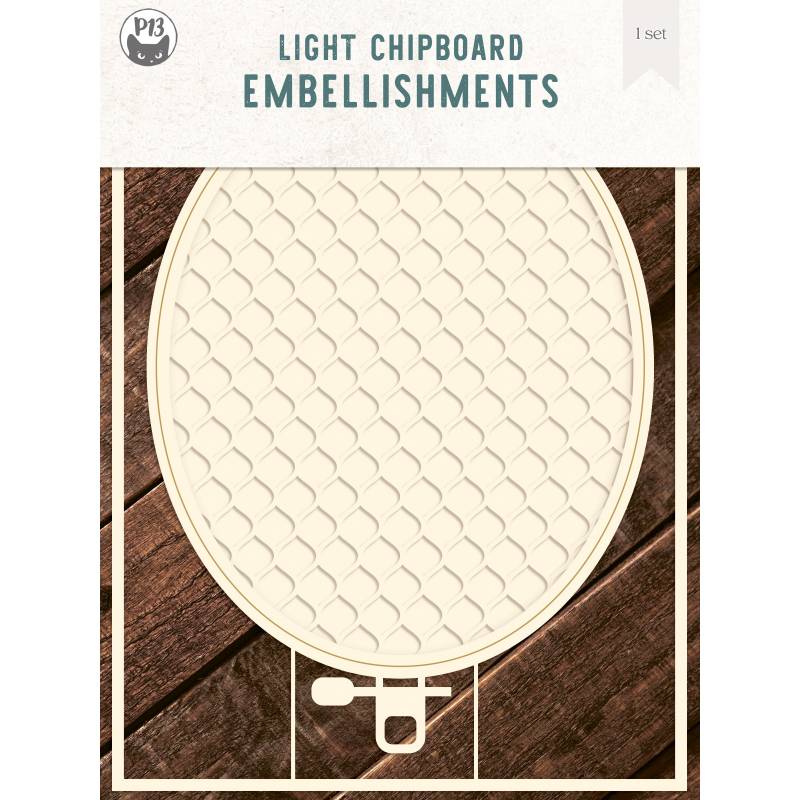 Light chipboard deco base Embroidery Hoop 03, 6x8"