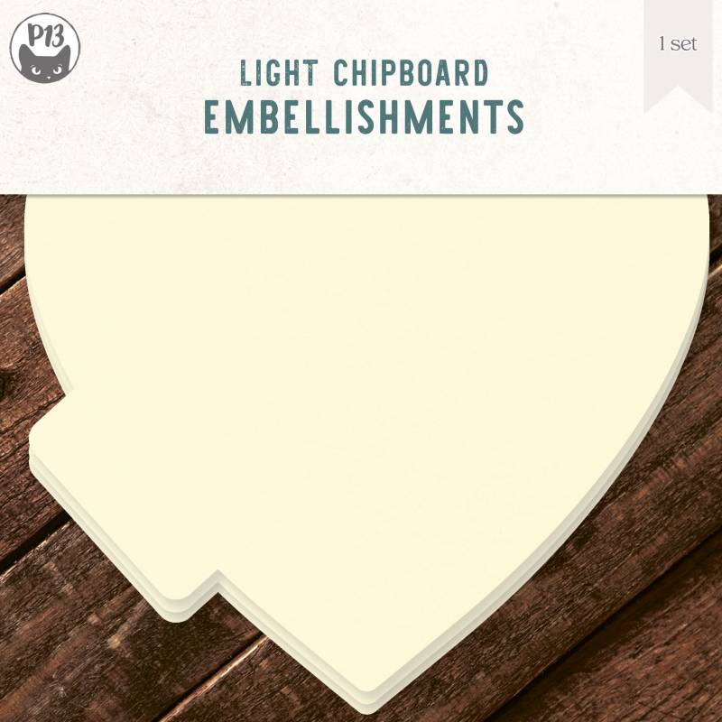 Light chipboard album base Heart, 6x6", 1set