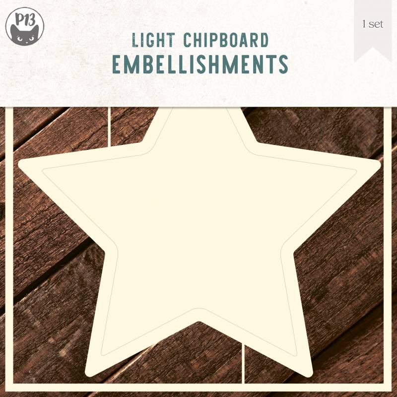 LIGHT CHIPBOARD DECO BASE STAR, 6X6", 1SET