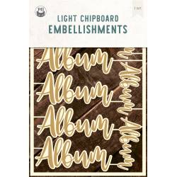 Light chipboard embelishments Album, 4x6", 8pcs