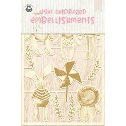 Light chipboard embellishments Baby Joy 02, 11pcs