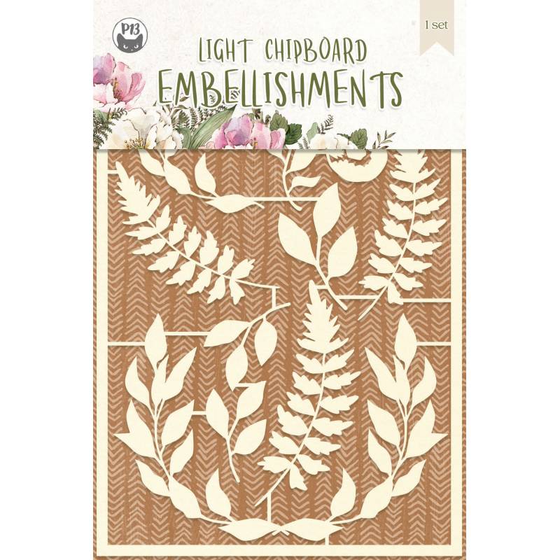 Light chipboard embellishments Forest tea party 04, 11pcs