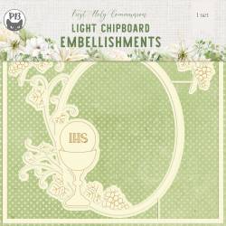 Light chipboard embelishments First Holy Communion 04, 6x6", 1set