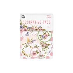 Decorative Tags  Stitched with love 01, 9pcs.
