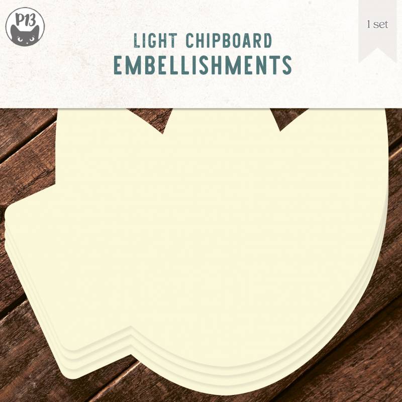 Light chipboard album base Tulip, 6x6", 4pcs