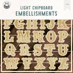 Light chipboard embellishments Cookie Alphabet, 8x8", 3sets