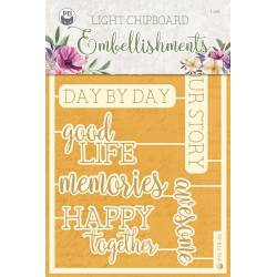 Light chipboard embellishments Time to relax 07 ENG, 8pcs