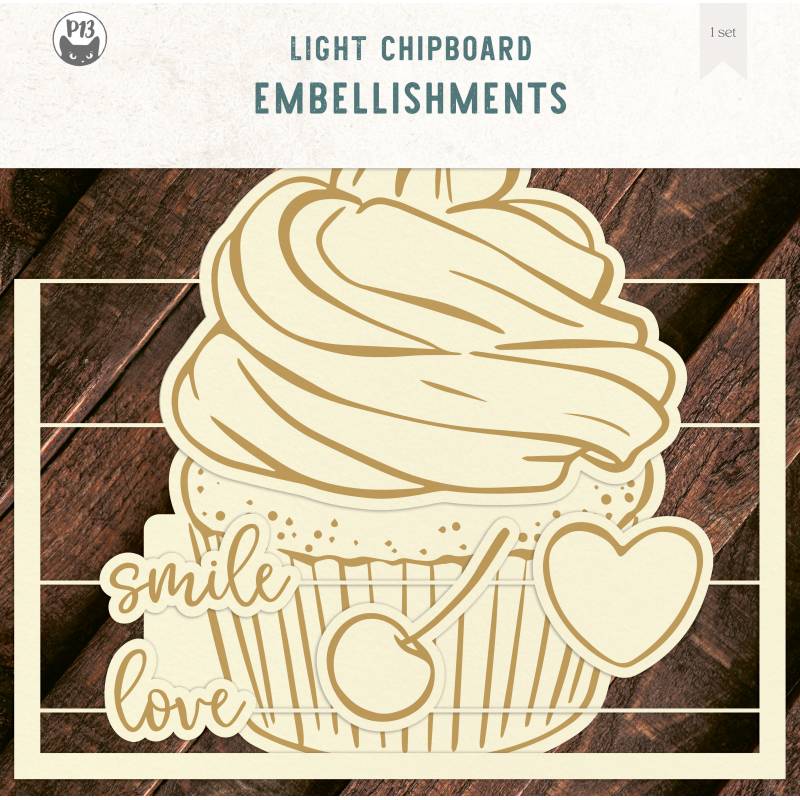 Light chipboard album base Cupcake, 12x12"