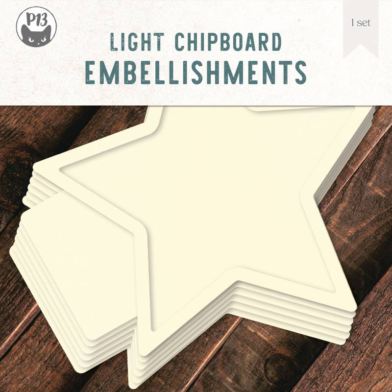 Light chipboard album base Star, 12x12"