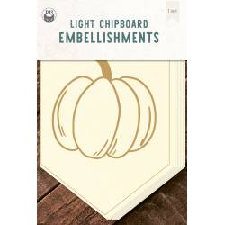 Light chipboard banner Happy Halloween - Pumpkin, 4x6", 5pcs