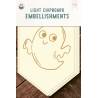 Light chipboard banner Happy Halloween - Ghost, 4x6", 5pcs