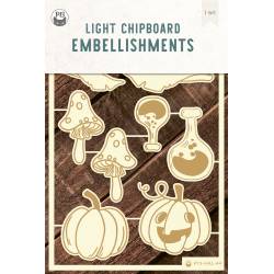 Light chipboard embellishments Happy Halloween 01, 8pcs