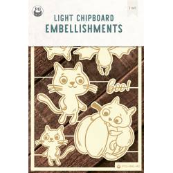 Light chipboard embellishments Happy Halloween 03, 6pcs