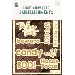 Light chipboard embellishments Happy Halloween 05 ENG, 9pcs