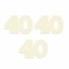 Light chipboard deco base Numbers - 40, 6x8", 3pcs