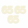 Light chipboard deco base Numbers - 65, 6x8", 3pcs