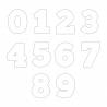 Light chipboard deco base Numbers - 0-9, 6x6", 10pcs