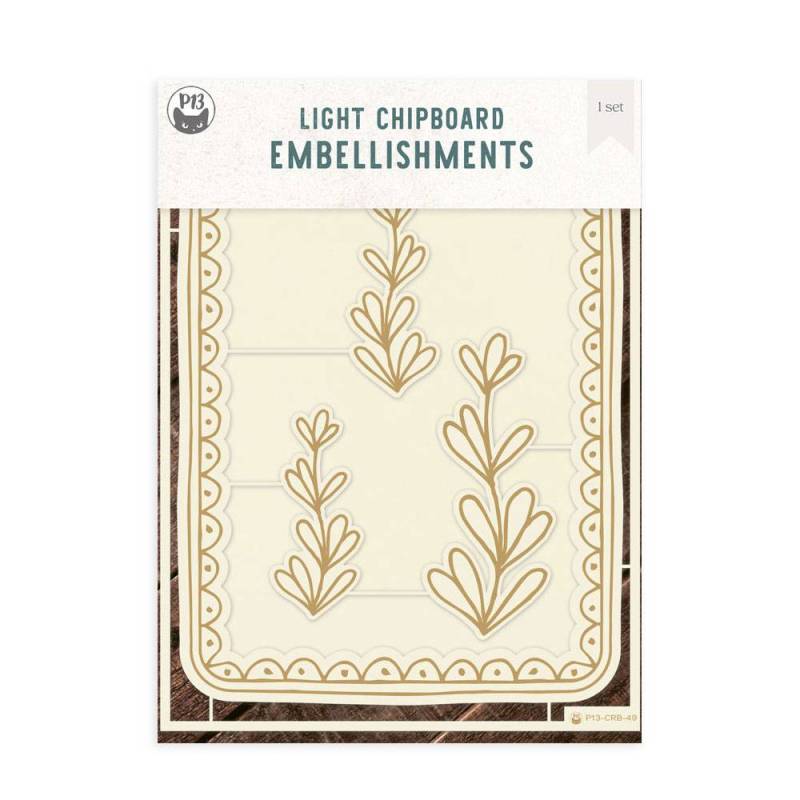 Light chipboard embellishments Let your creativity bloom 06, 6x8", 5pcs