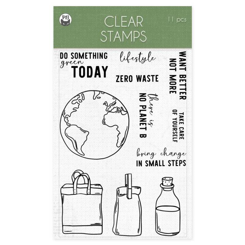 Clear stamp set There is no Planet B 01 A6, 11pcs