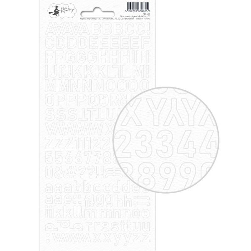 Alphabet sticker sheet New moon 01, 10,5 x 23cm