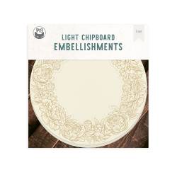 Light chipboard album base Wreath 05, 8x8", 1set
