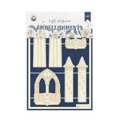 Light chipboard embellishments Once upon a time 02, 4x6", 6pcs