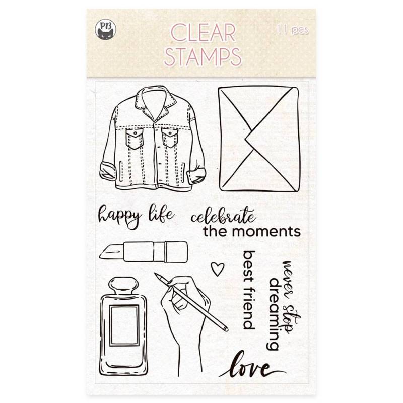 Clear stamp set Lady's Diary 01 A6, 11pcs