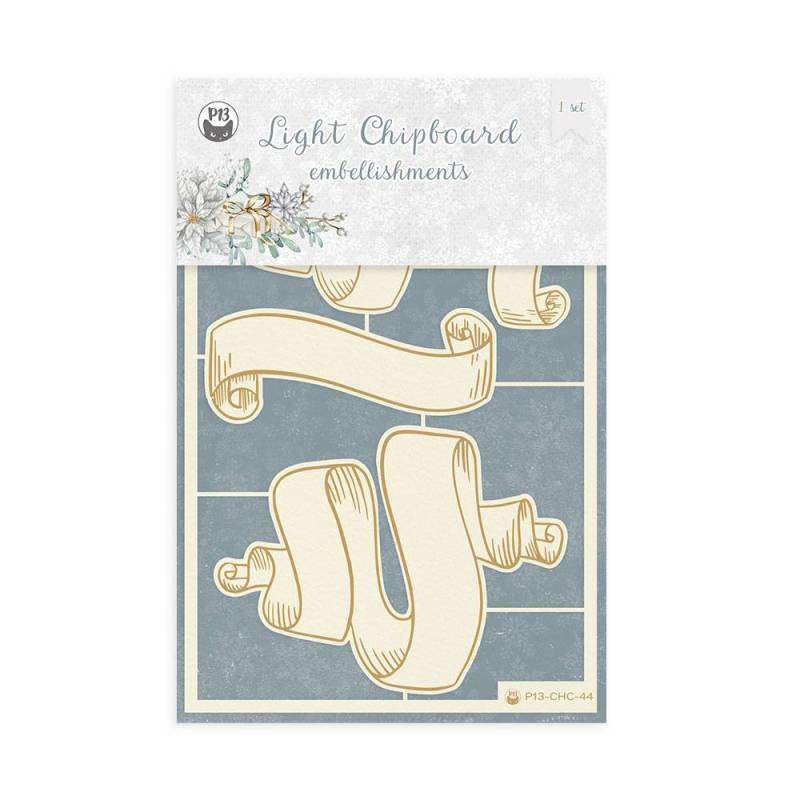 Light chipboard embellishments Christmas Charm 01, 10x15cm, 4pcs.