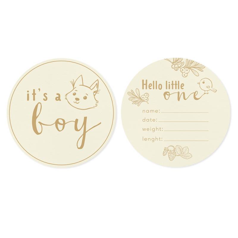 Hello Baby Boy card set Woodland Cuties ENG, 2pcs
