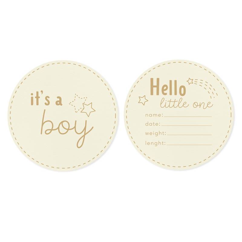 Hello Baby Boy card set Star ENG, 2pcs