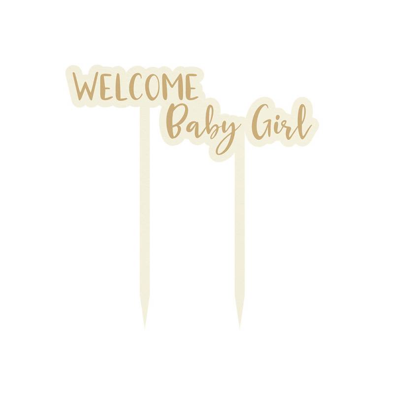 Cake topper WELCOME Baby Girl