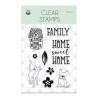 Clear stamp set We are family 01, 9 pcs.