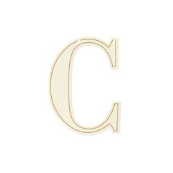 Light chipboard letter C, serif, 5pcs