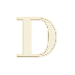 Light chipboard letter D, serif, 5pcs