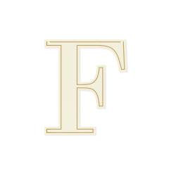 Light chipboard letter F, serif, 5pcs