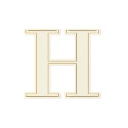 Light chipboard letter H, serif, 5pcs