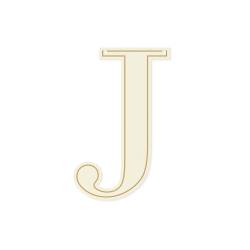 Light chipboard letter J, serif, 5pcs