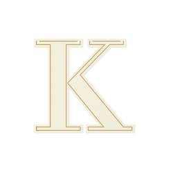 Light chipboard letter K, serif, 5pcs