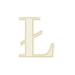 Light chipboard letter Ł, serif, 5pcs