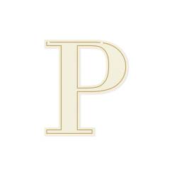 Light chipboard letter P, serif, 5pcs