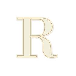 Light chipboard letter R, serif, 5pcs