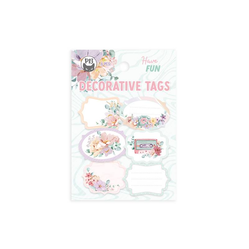 Decorative tags Have fun 04, 6pcs